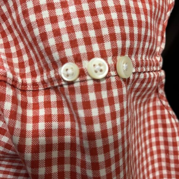 Ralph Lauren Classic Fit Orange Gingham Button Down Collared Shirt Long Sleeve M - Picture 4 of 9